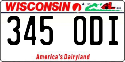 WI license plate 345ODI