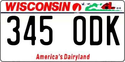 WI license plate 345ODK