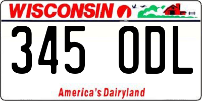 WI license plate 345ODL
