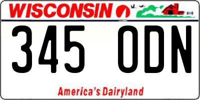 WI license plate 345ODN