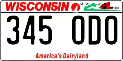 WI license plate 345ODO