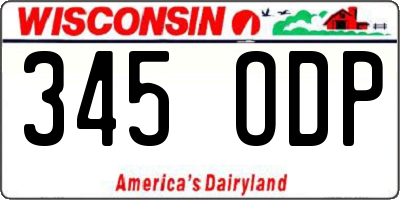 WI license plate 345ODP