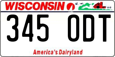 WI license plate 345ODT