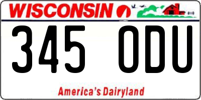 WI license plate 345ODU