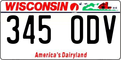 WI license plate 345ODV