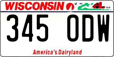 WI license plate 345ODW