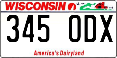 WI license plate 345ODX