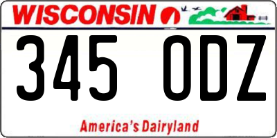 WI license plate 345ODZ