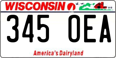 WI license plate 345OEA