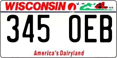 WI license plate 345OEB