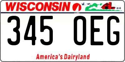 WI license plate 345OEG