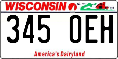 WI license plate 345OEH