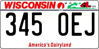 WI license plate 345OEJ