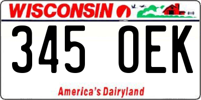 WI license plate 345OEK