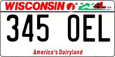 WI license plate 345OEL