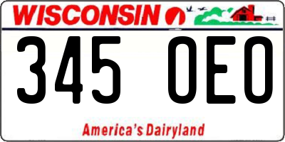 WI license plate 345OEO