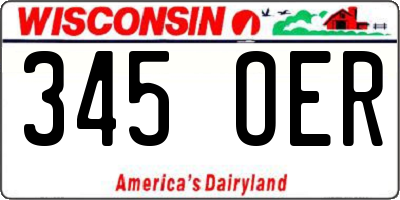 WI license plate 345OER