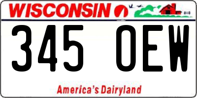WI license plate 345OEW