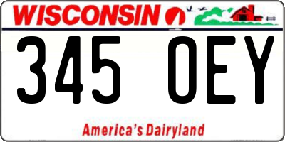 WI license plate 345OEY