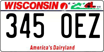WI license plate 345OEZ
