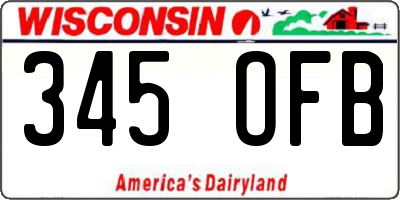 WI license plate 345OFB