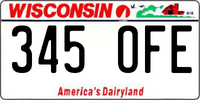 WI license plate 345OFE