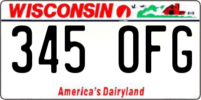 WI license plate 345OFG