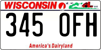 WI license plate 345OFH
