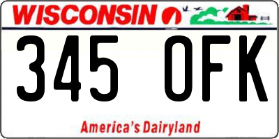 WI license plate 345OFK