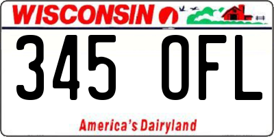 WI license plate 345OFL
