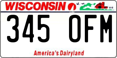 WI license plate 345OFM