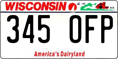 WI license plate 345OFP