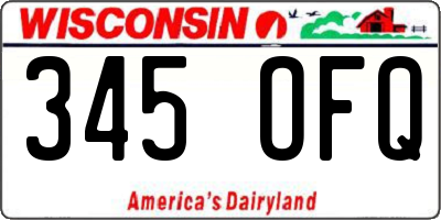 WI license plate 345OFQ