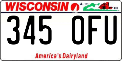 WI license plate 345OFU