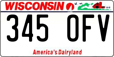WI license plate 345OFV