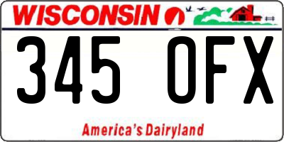 WI license plate 345OFX