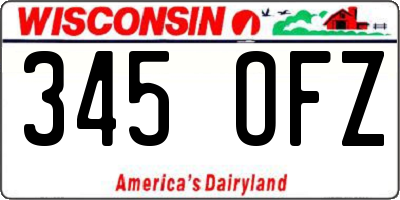 WI license plate 345OFZ