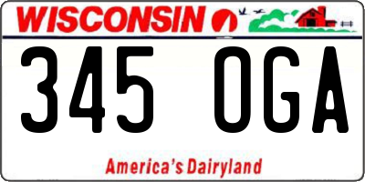 WI license plate 345OGA