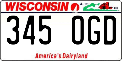 WI license plate 345OGD