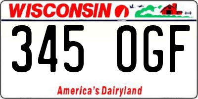 WI license plate 345OGF