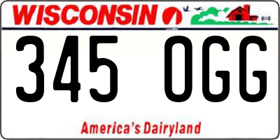 WI license plate 345OGG