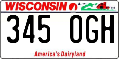 WI license plate 345OGH