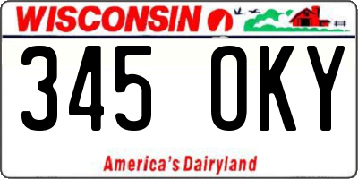 WI license plate 345OKY