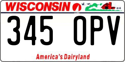 WI license plate 345OPV