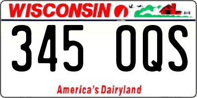 WI license plate 345OQS