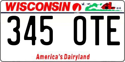 WI license plate 345OTE