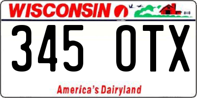 WI license plate 345OTX