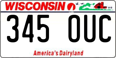 WI license plate 345OUC