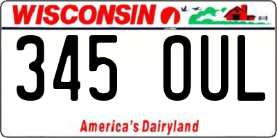 WI license plate 345OUL