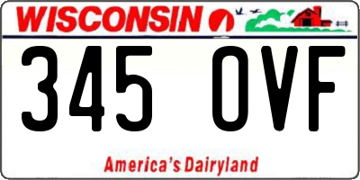 WI license plate 345OVF